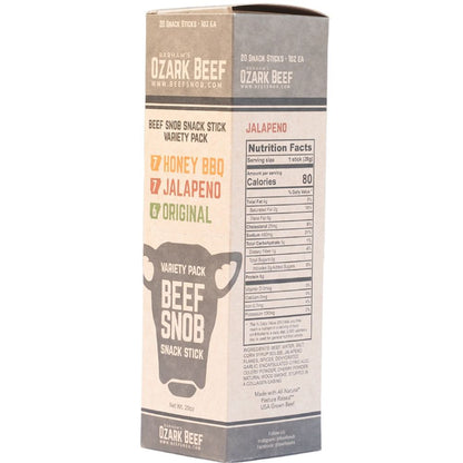 Beef Snob Snack Sticks — Variety Pack (Box of 20)