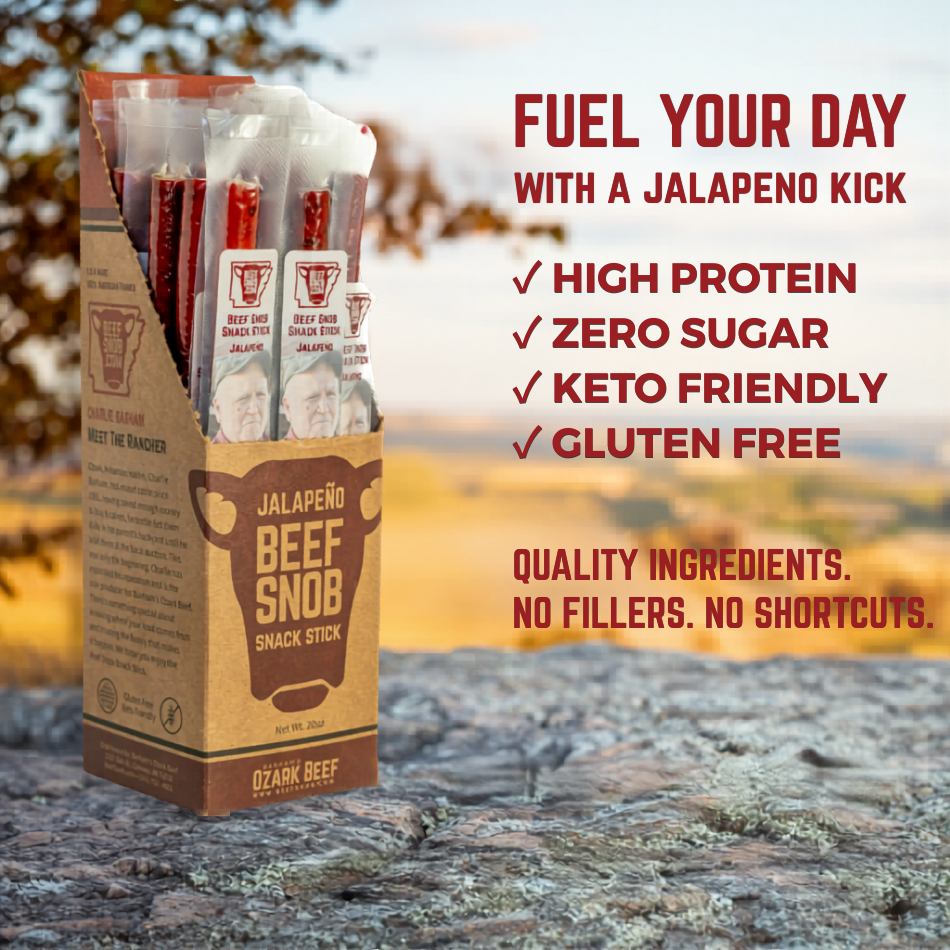 Beef Snob Snack Sticks — Jalapeno (Box of 20)