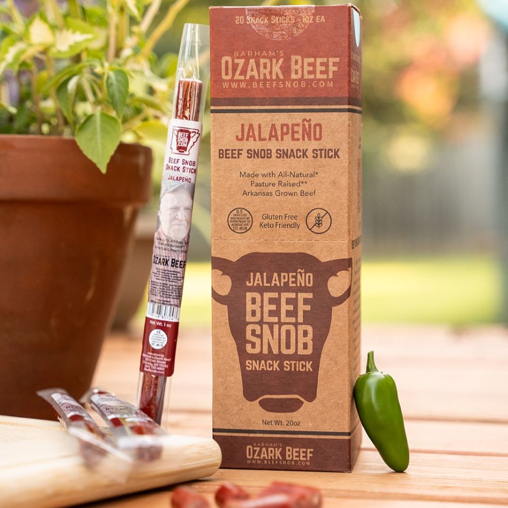 Beef Snob Snack Sticks — Jalapeno (Box of 20)