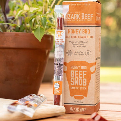Beef Snob Snack Sticks — Honey BBQ (Box of 20)