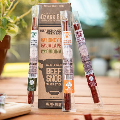 Beef Snob Snack Sticks — Variety Pack (Box of 20)